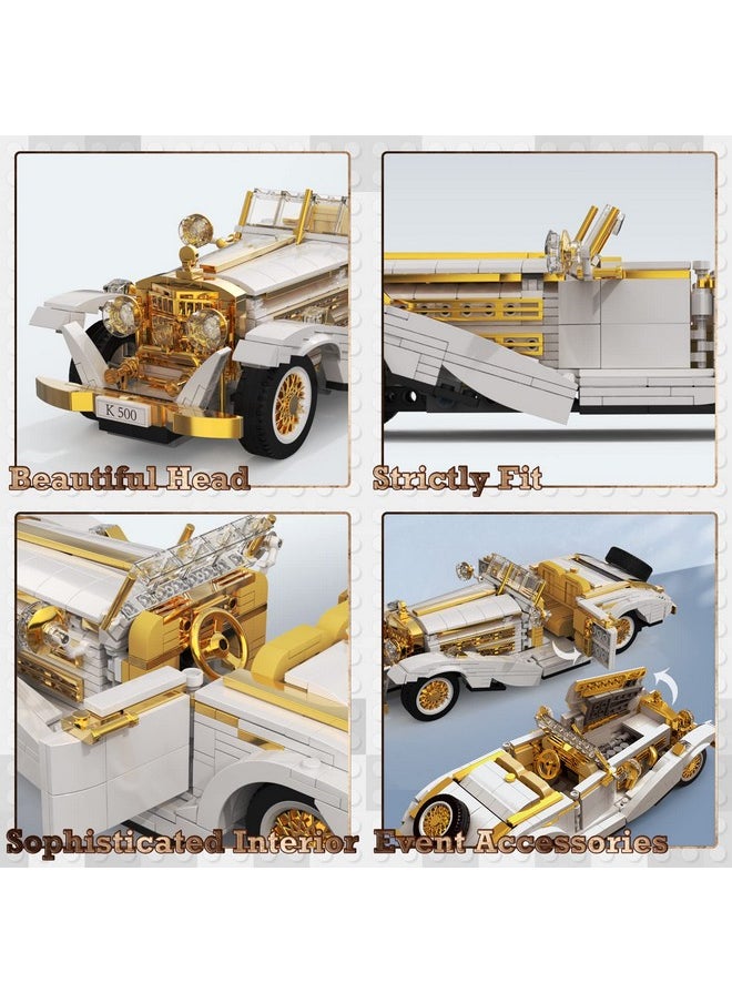 JMBricklayer JMBricklayer Vintage Cars Building Blocks Sets 50101, Classic K500 Sports Car MOC Model Car Kits, Ideal Gifts for Teens Adults Girls Boys, Collectible Convertible Car Display Model(868 Pieces)  - Image 4