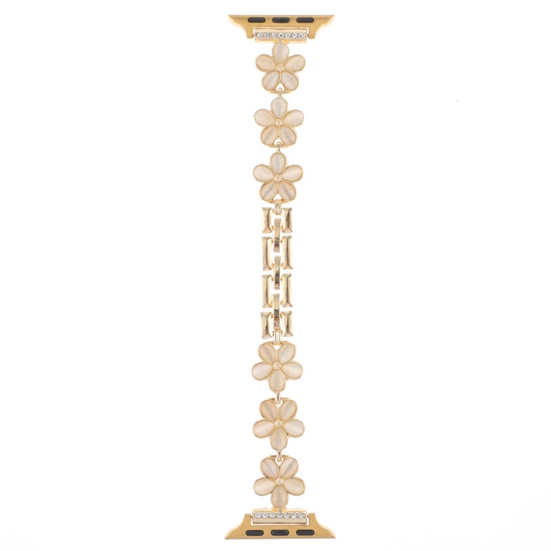 erorex For Apple Watch Series 6 44Mm 5-Petaled  Zinc Alloy Chain Watch Band(Gold) - Image 3