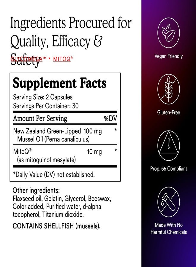 MitoQ +Joint Advanced CoQ10 Antioxidant Supplement - Contains Mitoquinol Mesylate & Green Lipped Mussel Omega Oil Extract - Supports Healthy Joint, Mobility and Cell Vitality (60 Softgel Capsules) - Image 5