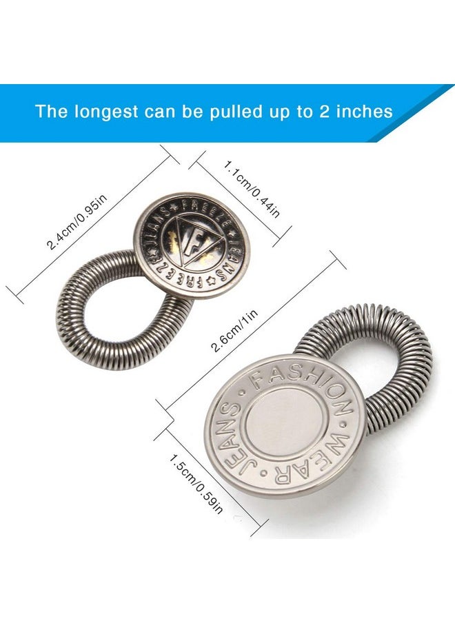 Luxiv - Extender Button, Luxiv 6 Style Jeans Waistband Extender Button No Sew Metal Collar Button Pregnancy Pant Extenders Elastic Spring Buttons For Jeans, Collars, Cuffs (6 P) - Image 1