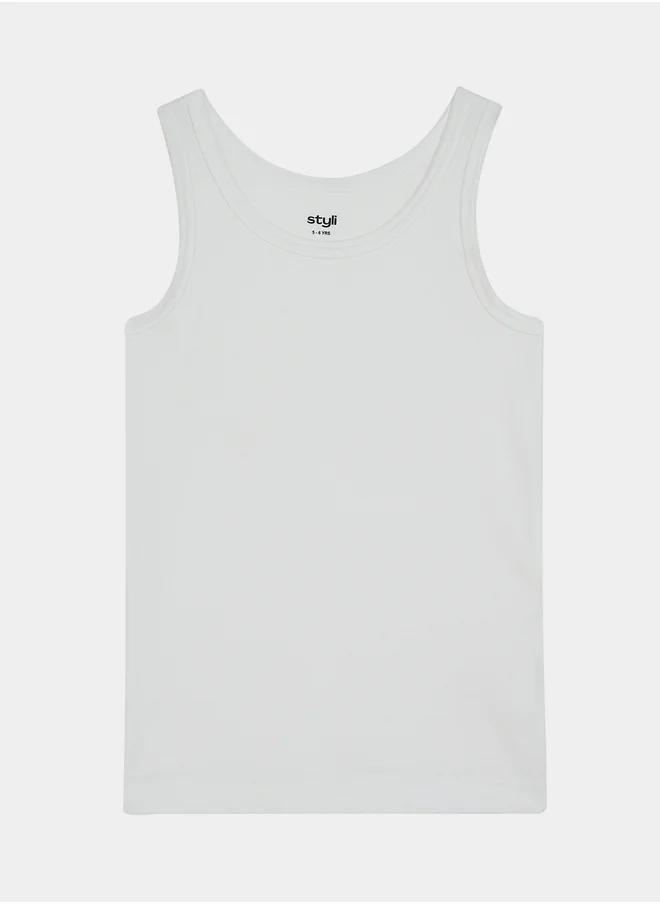 ستايلي Styli Pack of 2 - Solid Cotton Vest