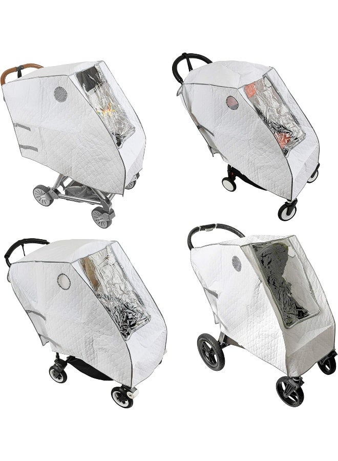 Masirs Baby Stroller Rain Cover - Universal Size, Provides Extra Warmth & Shields Child from Wind & Rain. Mesh Material for Ventilation & Reflective Trimming for Night Visibility. - Image 2