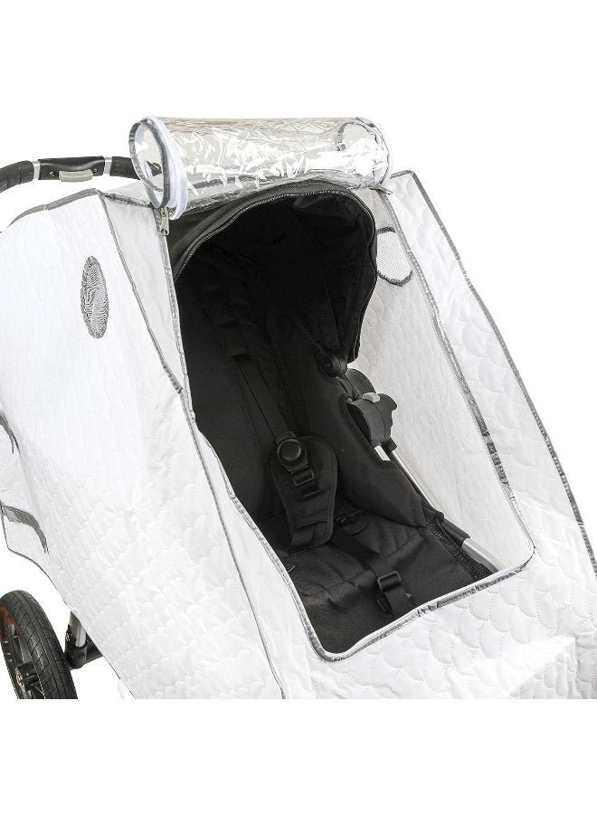 Masirs Baby Stroller Rain Cover - Universal Size, Provides Extra Warmth & Shields Child from Wind & Rain. Mesh Material for Ventilation & Reflective Trimming for Night Visibility. - Image 4