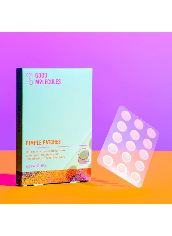 GOOD MOLECULES - Pimple Patches (60 Patches) Ultrathin Hydrocolloid Patches To Conceal Whiteheads Blackheads And Blemishes Target Ance And Impurities Skin Care For Face With Cellulose And Pectin - Image 1
