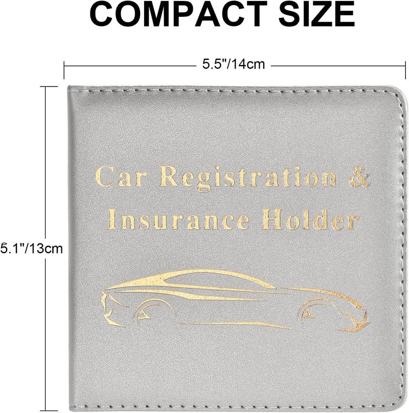 Cacturism Car Registration and Insurance Holder, Vehicle Glove Box Car Organizer Men Women Wallet Accessories Case for Cards, Essential Document, Driver License, Silver - Image 2