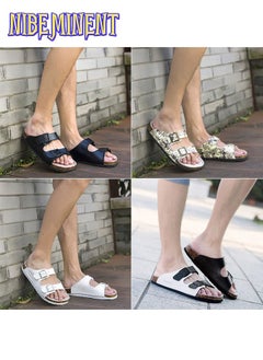 NIBEMINENT Cork Slippers for Men and Women with Double Row Belt Buckle Sandals, Beach Shoes, Haken Shoes Red  - Image 4
