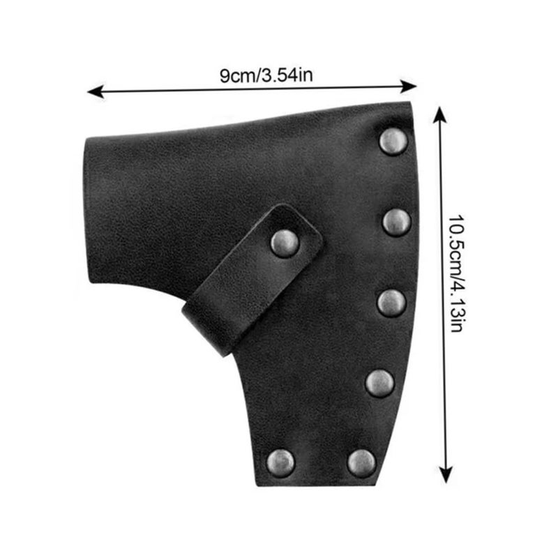Leather Protective Cover For Camping Axe Hatchet Portable Black Head Cover - Image 3