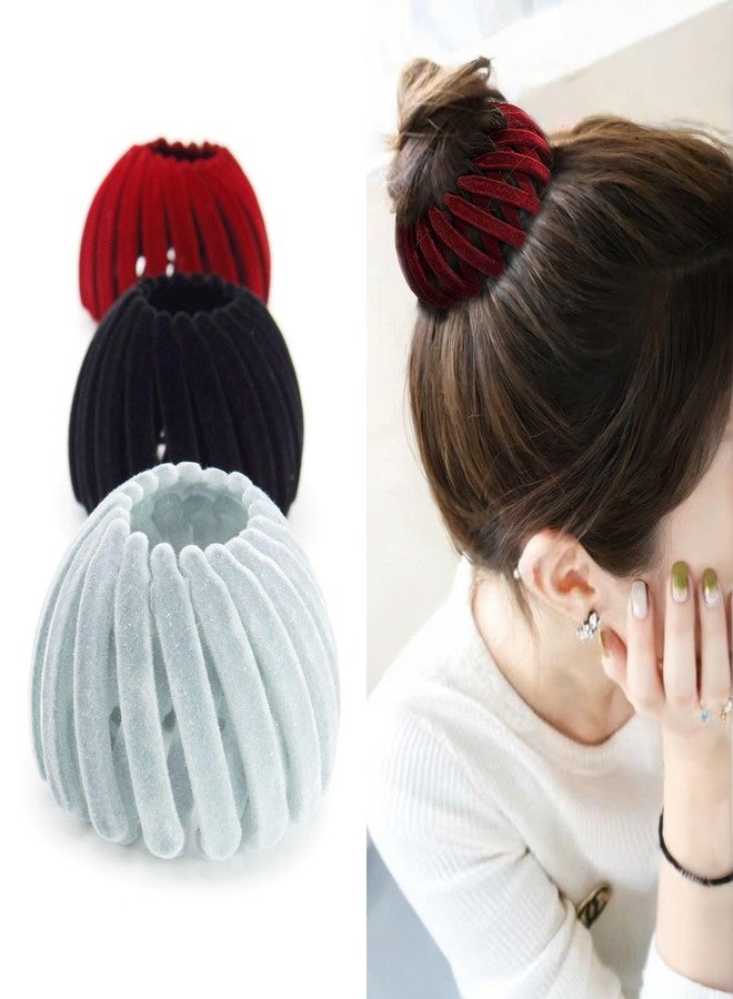 EYBDYB 3PCS Expandable Hair Clips for Women – Magic Bird Nest Hair Clip for Thin to Thick Hair, Flexible Ponytail Holders for Bun Styles, Easy Grip & No Damage, Ideal for Daily Wear, Parties & Travel - Image 1