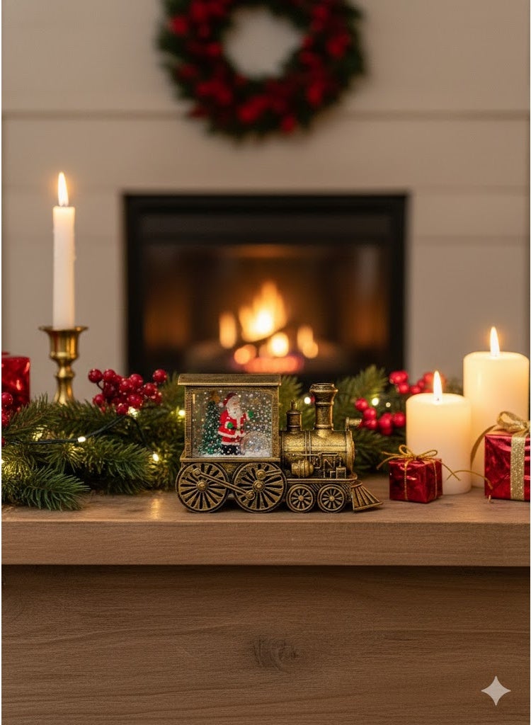 Christmas Light-Up Table Lamp – Santa Claus Train - Image 2