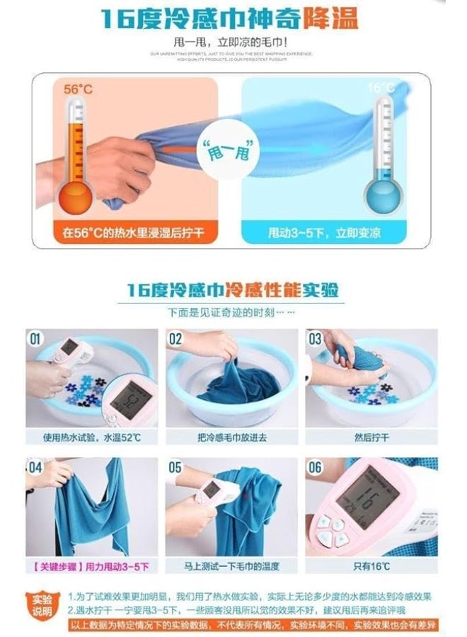 A set of 3 reusable, breathable, sweat-absorbent, and quick-drying microfiber cooling towels for the gym, fitness, yoga, running, travel, outdoor activities, and heat relief. - Image 4