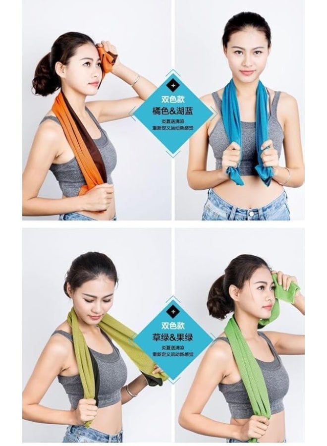 A set of 3 reusable, breathable, sweat-absorbent, and quick-drying microfiber cooling towels for the gym, fitness, yoga, running, travel, outdoor activities, and heat relief. - Image 5