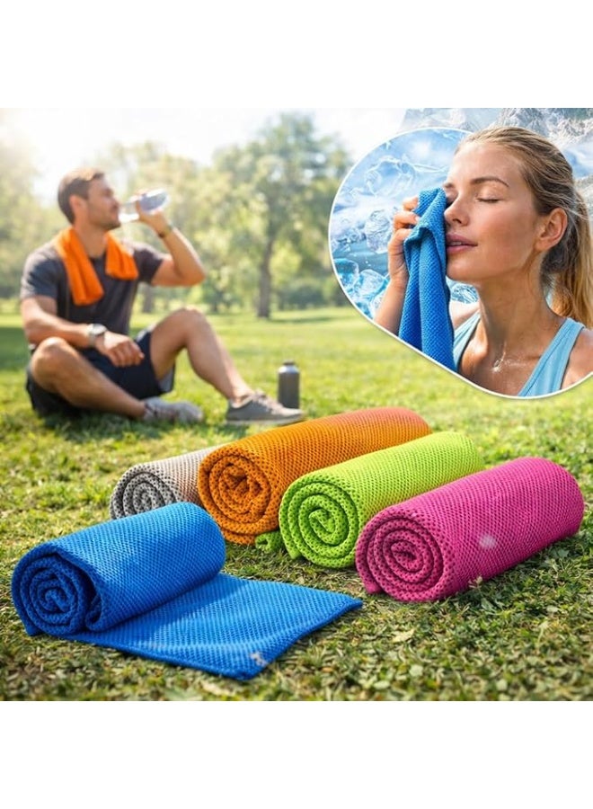 A set of 3 reusable, breathable, sweat-absorbent, and quick-drying microfiber cooling towels for the gym, fitness, yoga, running, travel, outdoor activities, and heat relief. - Image 3