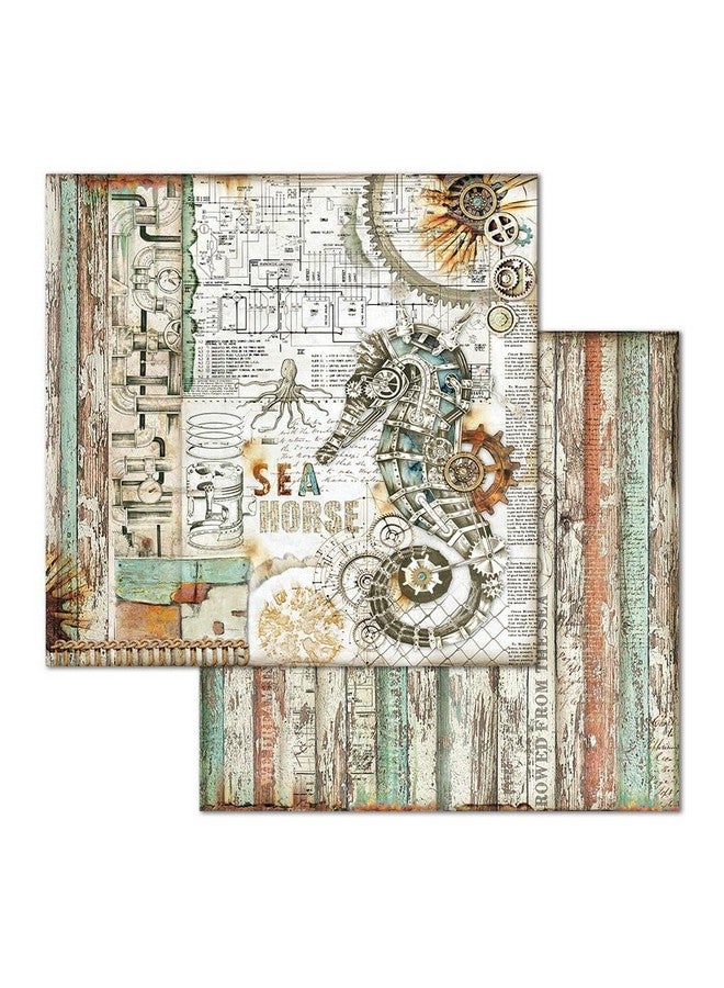 STAMPERIA International Kft Paper Pad 8X8 10Pk Sea World 20.3 X 20.3 (8 X 8) Multicoloured - Image 4