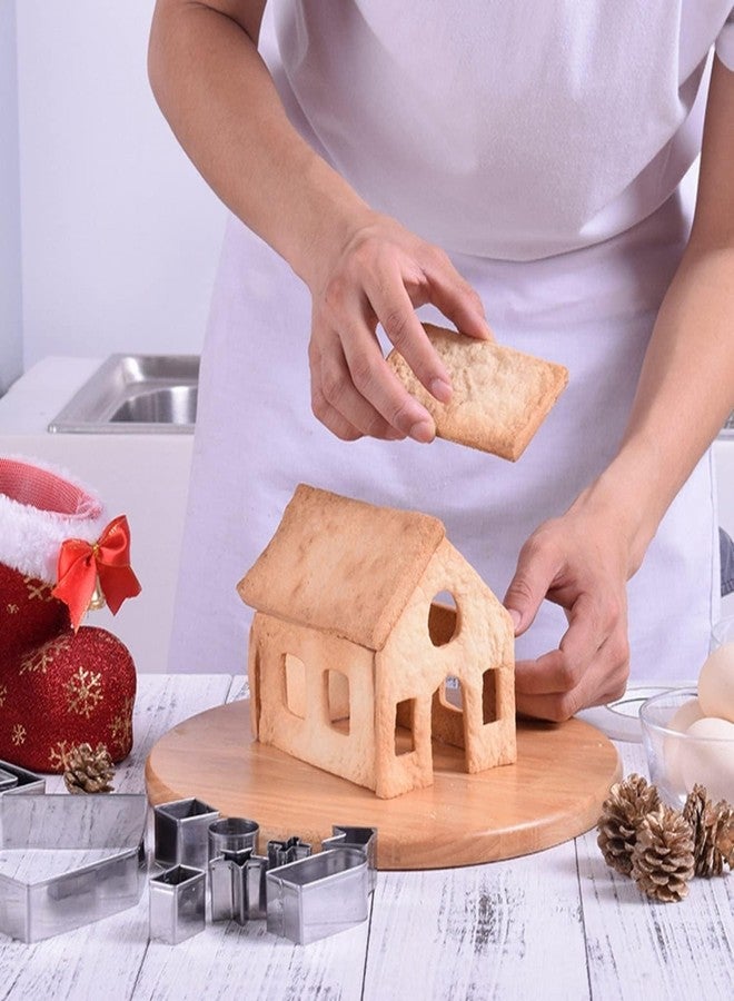 KAISHANE Christmas Gingerbread House Cookie Cutters 3D Stainless Steel Biscuit Cake Fondant Pastry Cutter Bakeware Set 13 Pieces(Include Gingerbread Man, Snowman, Tree) - Image 3