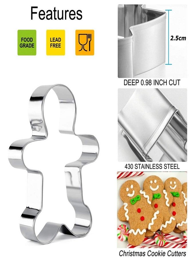 KAISHANE Christmas Gingerbread House Cookie Cutters 3D Stainless Steel Biscuit Cake Fondant Pastry Cutter Bakeware Set 13 Pieces(Include Gingerbread Man, Snowman, Tree) - Image 2
