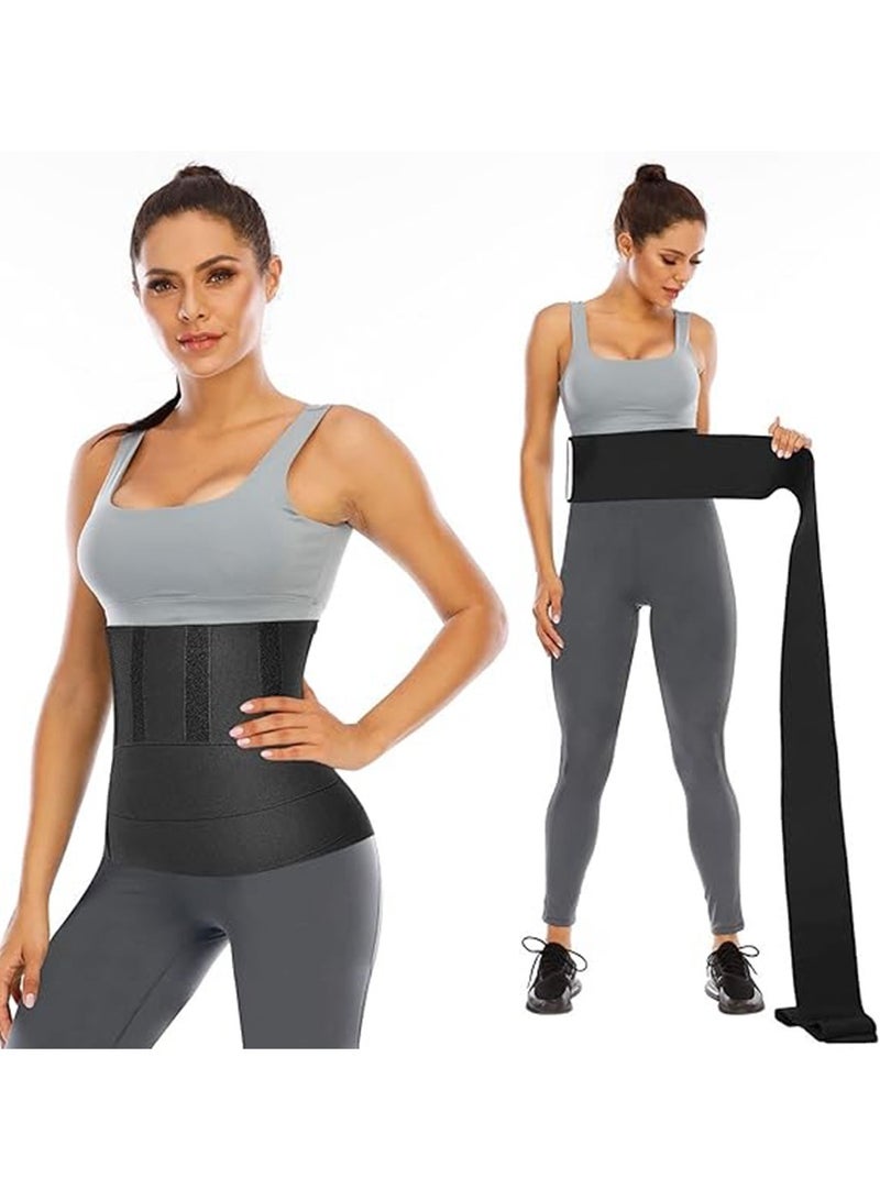 DPTER Waist Trainer Belt for Women Workouts, Body Shaping Exercise Belt for Women Lower Belly, Slimming Wrap Body Shaper, Black - Image 2