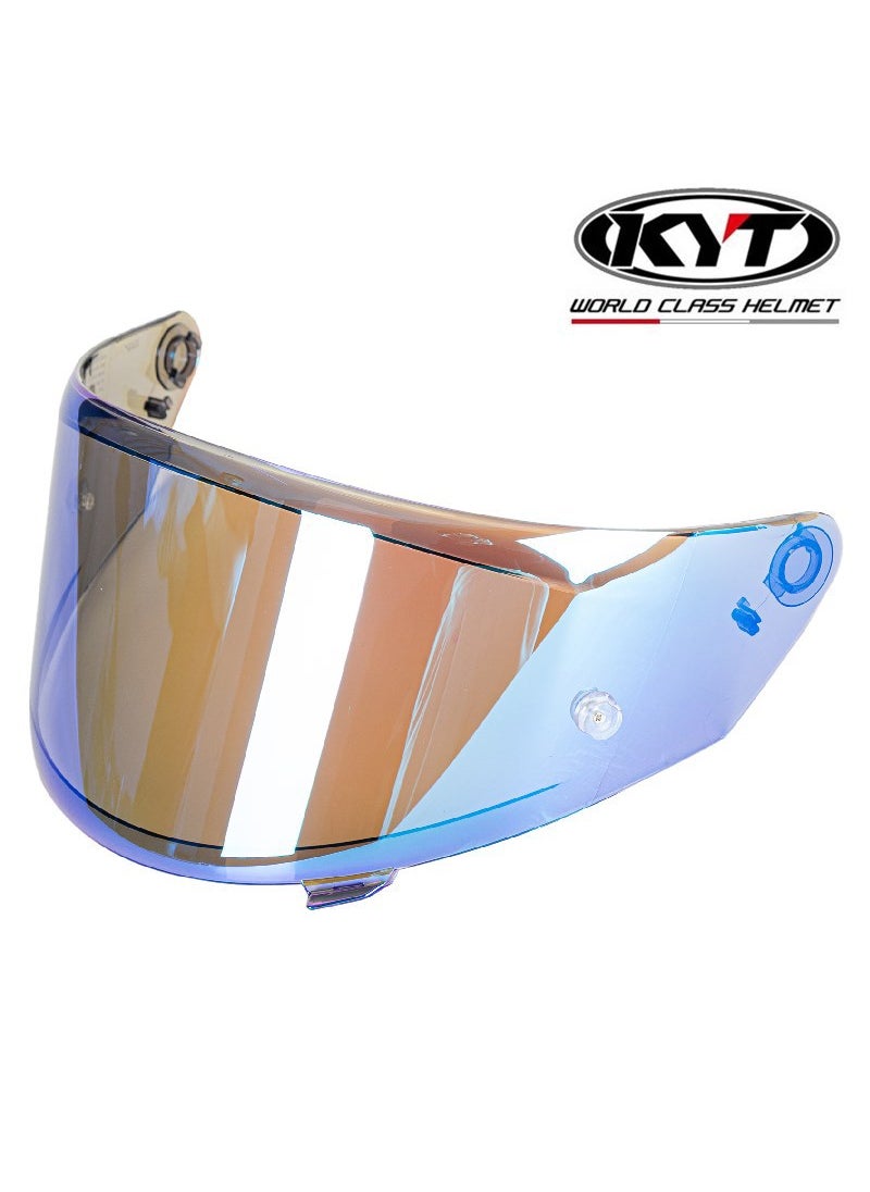 Generic - Motorcycle Helmet Replacement Lens KYT Full Face Helmet Lens Compatible With NF-R/NX Helmet Various Colors Available REVO Blue - Image 1