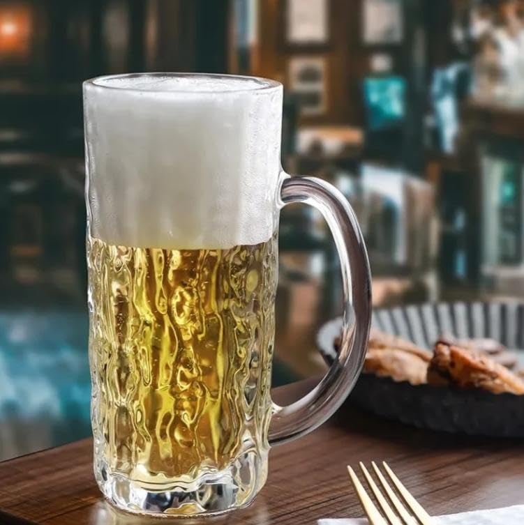 Generic Glass Beer Glasses Set, 500 ml Capacity,  Set of 2, .db - Image 2