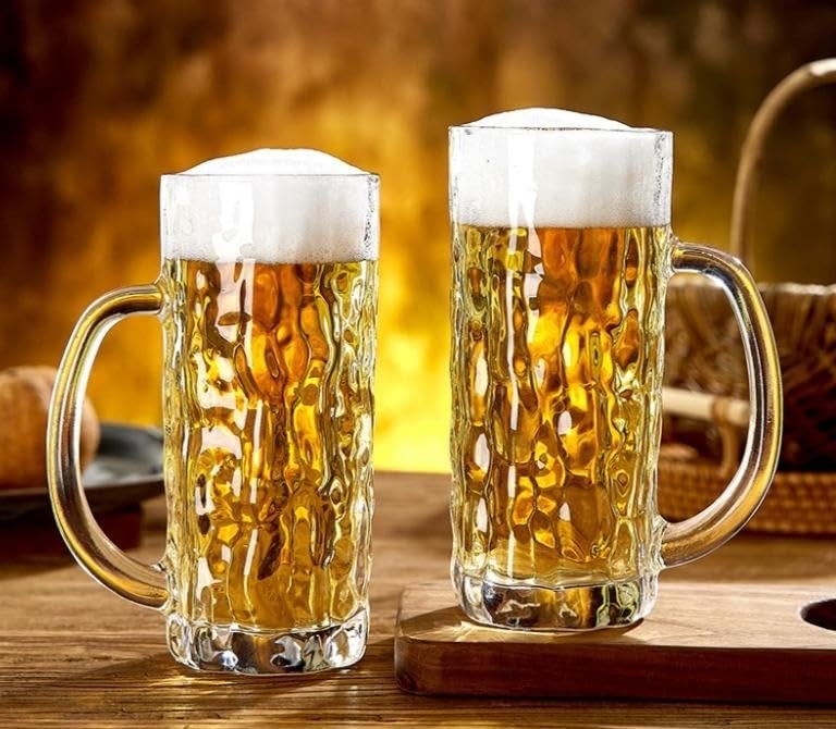 Generic Glass Beer Glasses Set, 500 ml Capacity,  Set of 2, .db - Image 1