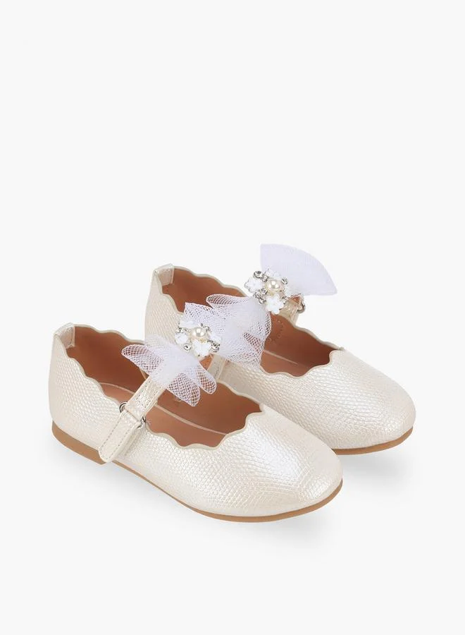 Juniors Girls Hook & Loop Ballerina Shoes