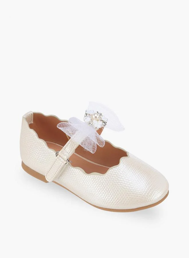 Juniors Girls Hook & Loop Ballerina Shoes