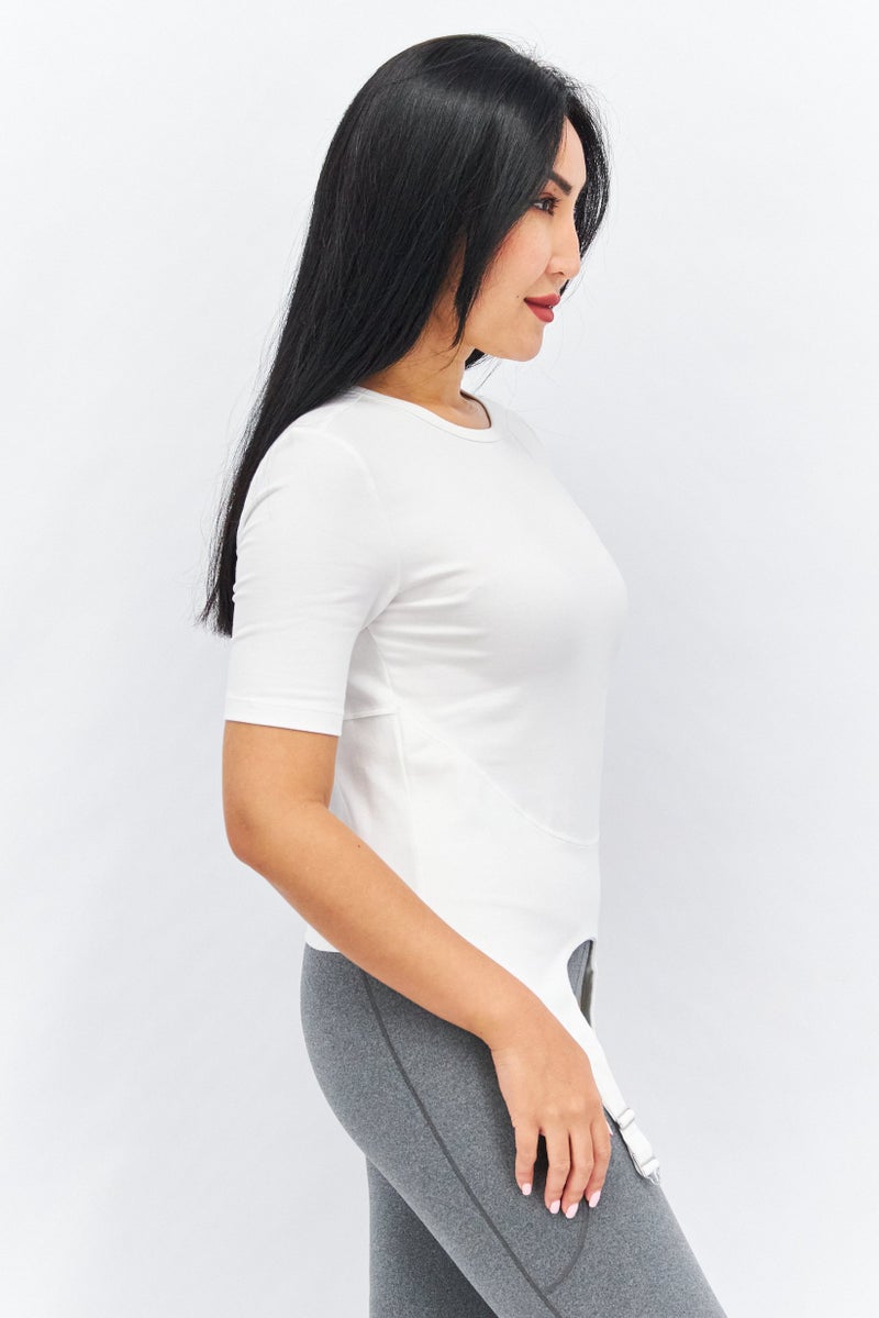 adidas Originals Women Sportswear Fit Short Sleeve Outdoors Tops, White  - Image 2