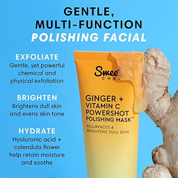 Sweet Chef Ginger + Vitamin C Powershot Polishing Mask - Brightening Face Mask for Dark Spots & Uneven Skin Tone + Maca, Rice Powders & AHA Face Exfoliant & Resurfacing Formula (3.4oz) - Image 2