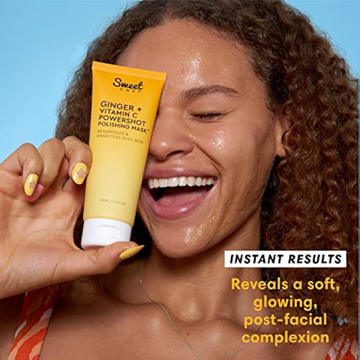 Sweet Chef Ginger + Vitamin C Powershot Polishing Mask - Brightening Face Mask for Dark Spots & Uneven Skin Tone + Maca, Rice Powders & AHA Face Exfoliant & Resurfacing Formula (3.4oz) - Image 3
