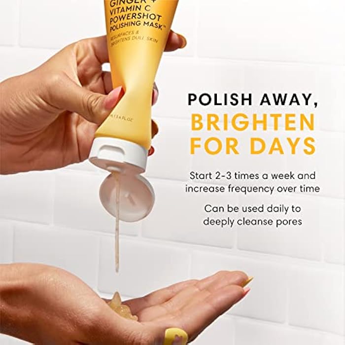 Sweet Chef Ginger + Vitamin C Powershot Polishing Mask - Brightening Face Mask for Dark Spots & Uneven Skin Tone + Maca, Rice Powders & AHA Face Exfoliant & Resurfacing Formula (3.4oz) - Image 5