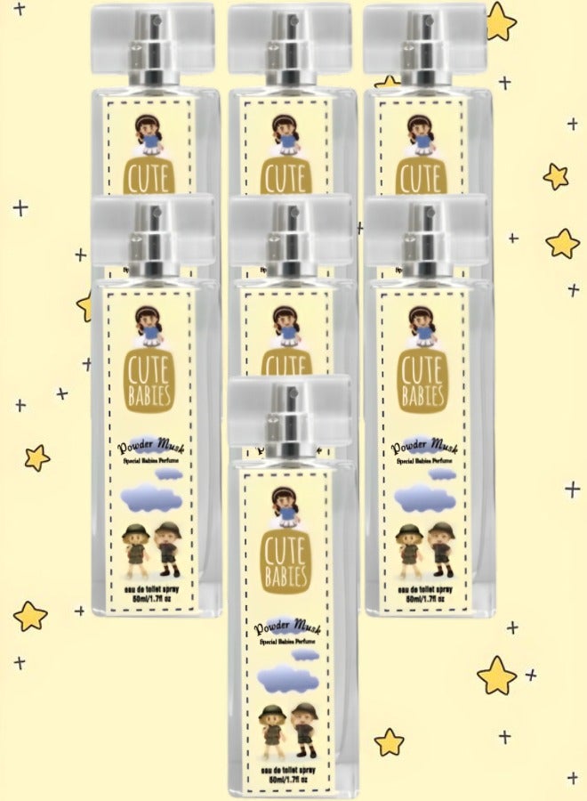 Cute 7 Pieces Babies Powder Musk Perfume 50ml EDT - Image 1