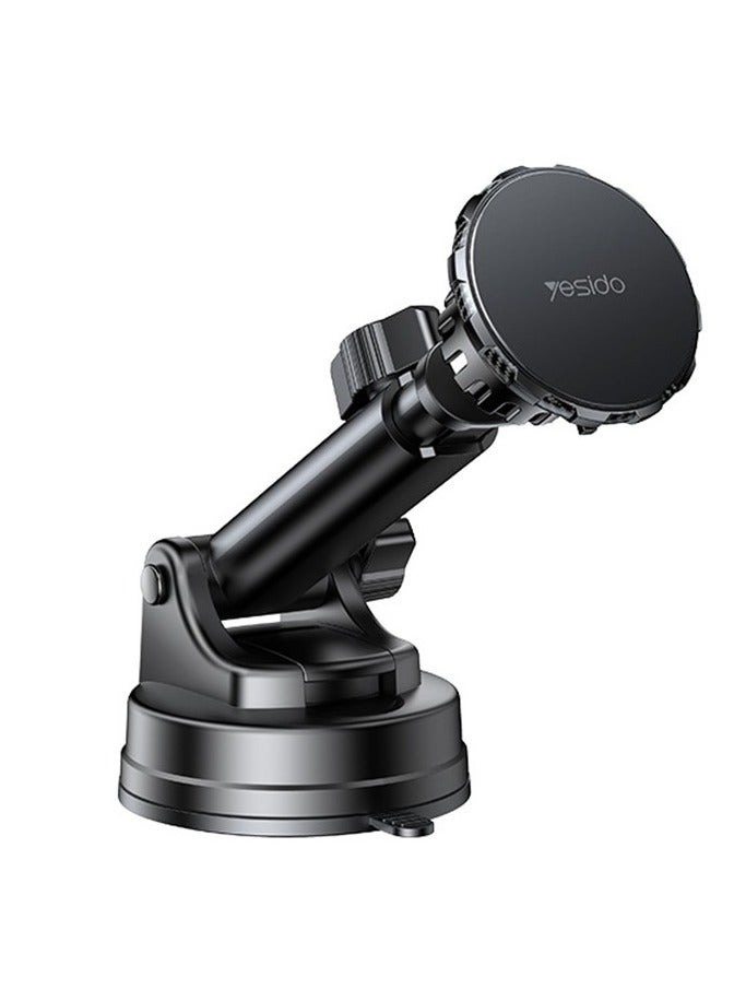 Yesido C160 Suction Cup Type Telescopic Rod Magnetic Car Phone Holder (Black) - Image 1