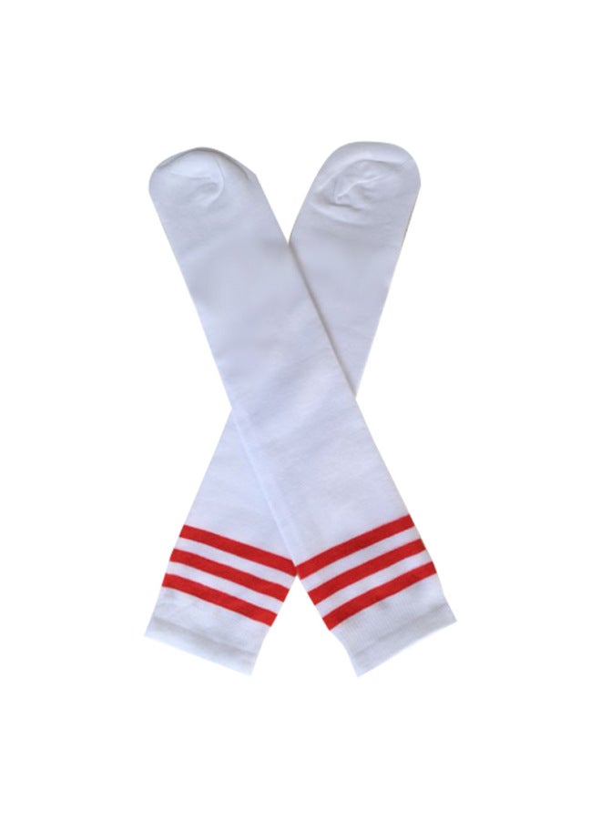 White Red Edge Children's Socks Student Football Socks Sports Half Socks 61 Dance Photography Cheerleading Socks