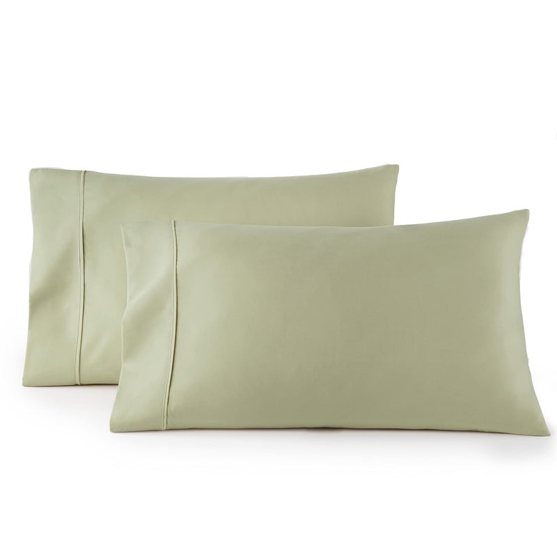 HC Collection King Pillow Cases Set of 2- Microfiber, Extra Soft Pillowcases - Easy Care & Machine Washable - Sage - Image 1