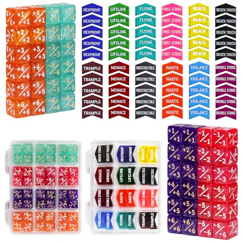 FIGURESLAB 108PCS MTG Keyword Counters Tokens 12mm MTG Life Counter Dice Set for Magic Card with Box Compatible with Magic CCG Card Gaming Accessories - Image 1