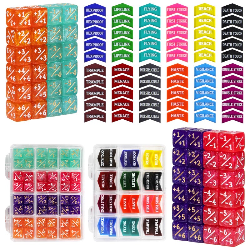 FIGURESLAB 108PCS MTG Keyword Counters Tokens 12mm MTG Life Counter Dice Set for Magic Card with Box Compatible with Magic CCG Card Gaming Accessories - Image 3