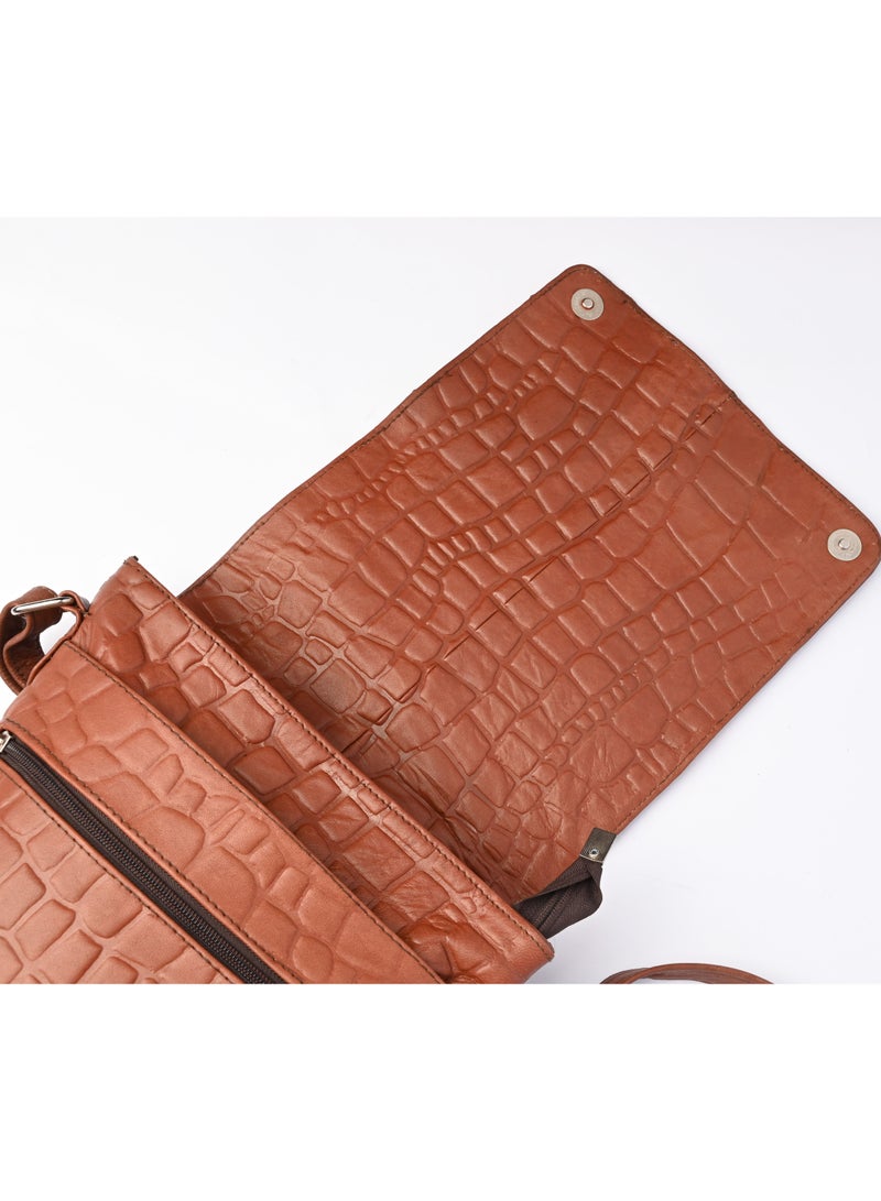 MLR Ribbed crossbody bag made of genuine lamb or sheep leather - Image 3