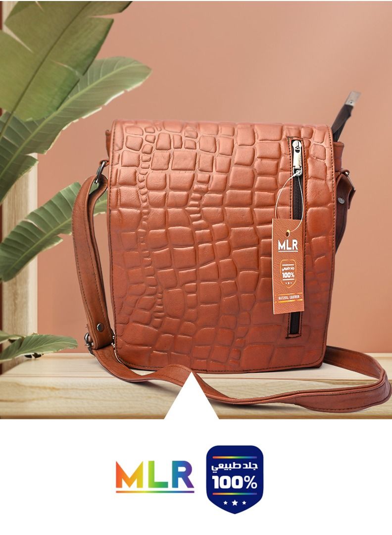 MLR Ribbed crossbody bag made of genuine lamb or sheep leather - Image 2