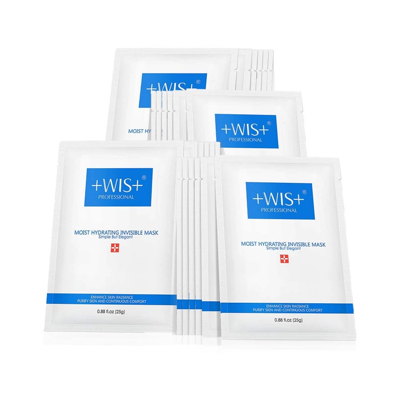 +WIS+ WIS Intensive Hydrating Face Masks 24 EA with Hyaluronic Acid Serum for Dry Skin Collagen Facial Mask to Pore Minimizing Elasticity Improvement and Repair Dehydrated Skin Safe on Sensitive Skin