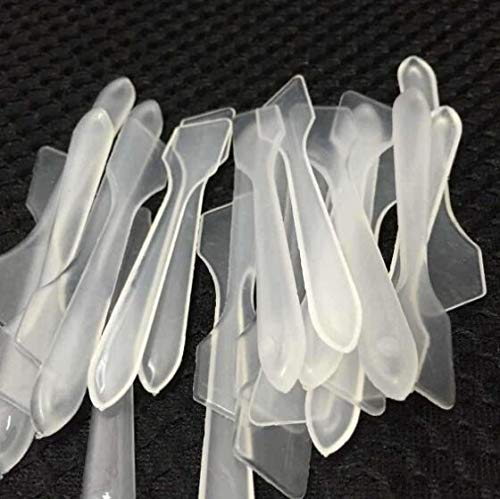 DNHCLL 100PCS Translucent Makeup Frosted Tip Spatula Cosmetic Mask Spatula for Mixing and SamplingDisposable Mask Stick Cream Mixing Spatulas Spoon Makeup Cosmetic Make Up Tools