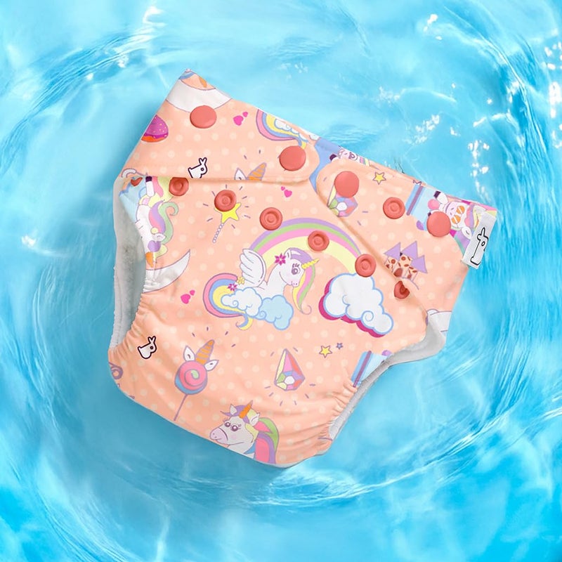 SuperBottoms Swimming Diapers for Babies & Toddlers - Reusable & Adjustable Swim Diapers - Washable Cloth Diapers - Skin Friendly Fabric - Easy to Clean - Fits 3M - 3Y - Image 4