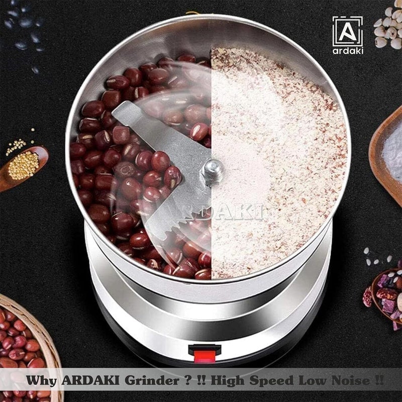 ARDAKI Mini Mixer Grinder Machine for Kitchen Mixer Grinder Multi Functional Coffee Herbs Spices Nuts Grain Seasonings Spices Mill Powder Machine Stainless Steel Mixie 150 Watt - Image 2
