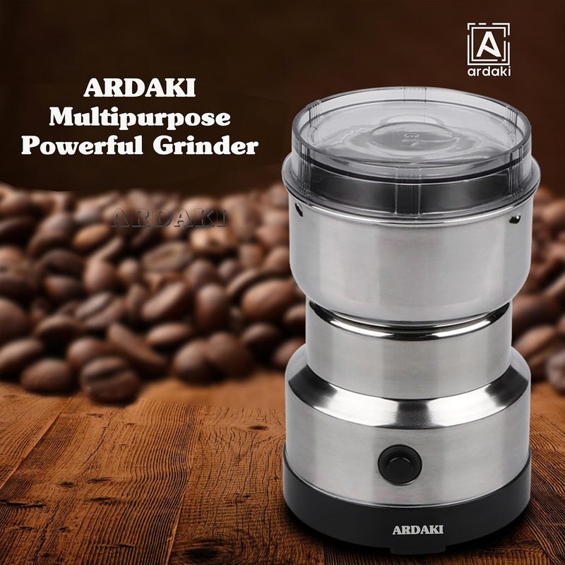 ARDAKI Mini Mixer Grinder Machine for Kitchen Mixer Grinder Multi Functional Coffee Herbs Spices Nuts Grain Seasonings Spices Mill Powder Machine Stainless Steel Mixie 150 Watt - Image 3