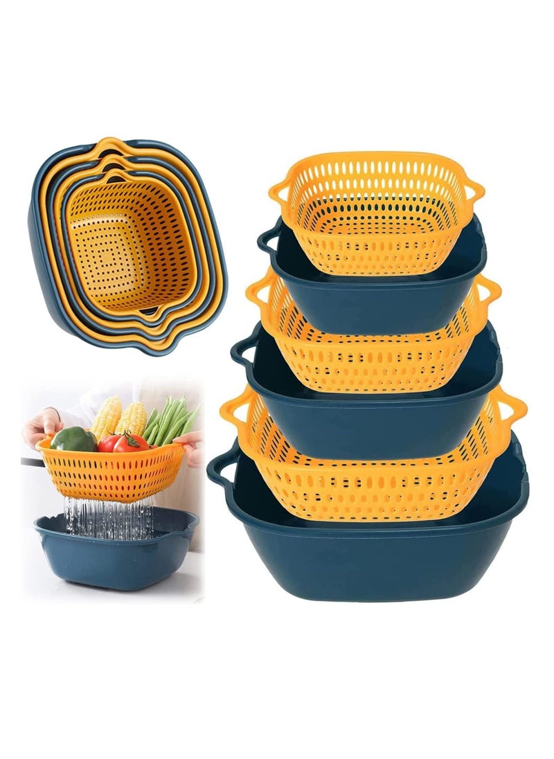 TYCOM Colander Strainer Drainer for Food Drain Bowl Set Best Kitchen Accessories for Fruit Veggies Rice Pasta Straining Strainer 6 Pack.  - Image 1