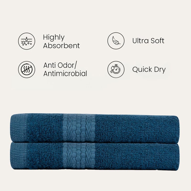 BePlush Bamboo Towels for Bath Ultra Soft Highly Absorbent Quick Dry Anti Bacterial Bamboo Bath Towel for Men Women 450 GSM 27 x 55 Inches 1 Aqua Marine Blue - Image 4
