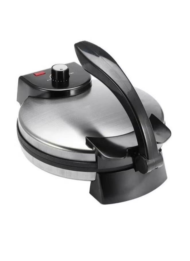 ELTRAZONE - 10-Inch Roti & Chapati Maker | Stainless Steel Electric Flatbread Press with Adjustable Temperature Control | Non-Stick Surface for Hassle-Free Cooking & Easy Cleaning | 1200W High-Powered Heating for Fast & Even Cooking | Ideal for Homemade Rotis, Chapatis, Tortillas, Tacos & More - Image 1