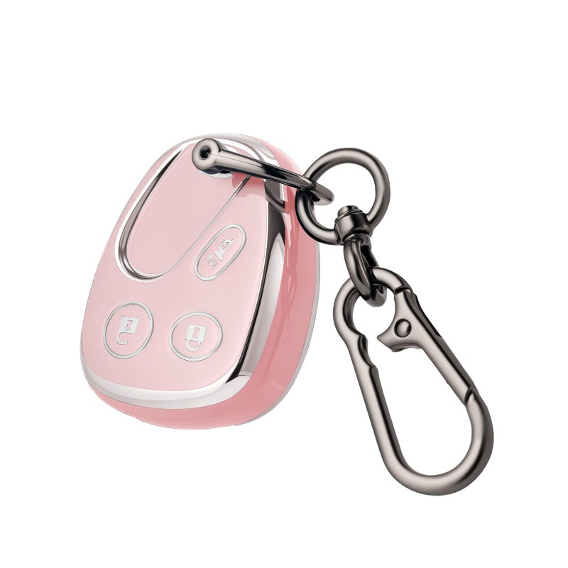 CHATYYD Key fob Cover for Chevy with KeychainSoft TPU Car Key Cover Case for Chevrolet Silverado Avalanche Suburban Trailblazer Equinox Malibu Tahoe Buick 20022007 Pink - Image 3