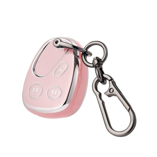 CHATYYD Key fob Cover for Chevy with KeychainSoft TPU Car Key Cover Case for Chevrolet Silverado Avalanche Suburban Trailblazer Equinox Malibu Tahoe Buick 20022007 Pink - Image 1