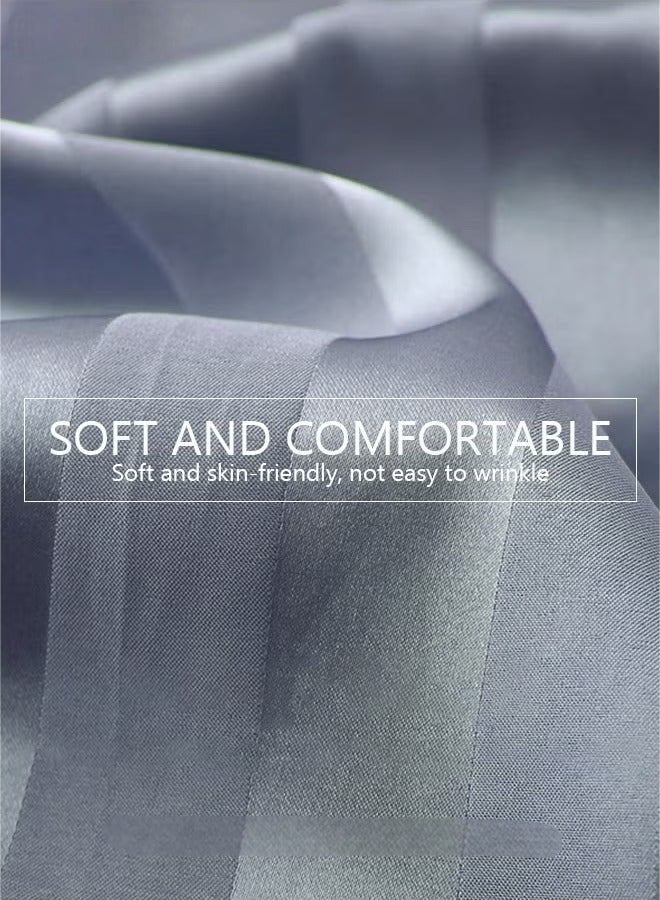 عام 3 قطع مجموعة من الرجال قصيرة الأكمام بيجامات السراويل بيجامة طقم بيجامة حرير الجليد شريط طباعة الربيع الصيف فضفاض حجم كبير ملابس نوم رجالية - Image 3