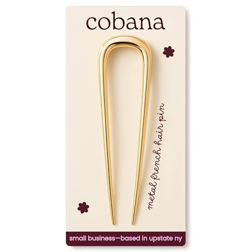 Cobana French Hair Pin â€“ 5'' Gold Metal Pin for Buns, Twists & Updos â€“ Secure Hold for Medium to Thick Hair â€“ Lightweight Styling Accessory for Women - Image 1