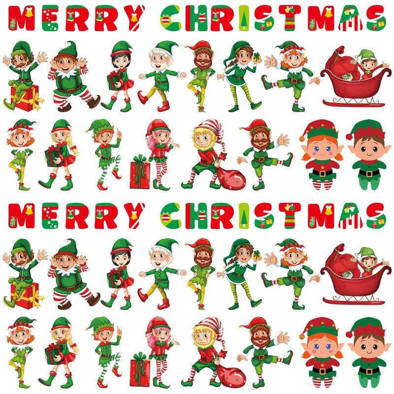 Dilunave 60 Sheets Christmas Iron on Transfers Santa Claus Patches Stickers Washable Heat Appliques Thermal Transfer Stickers for Shirt Cloth DIY Crafts Party FavorsGnome - Image 3